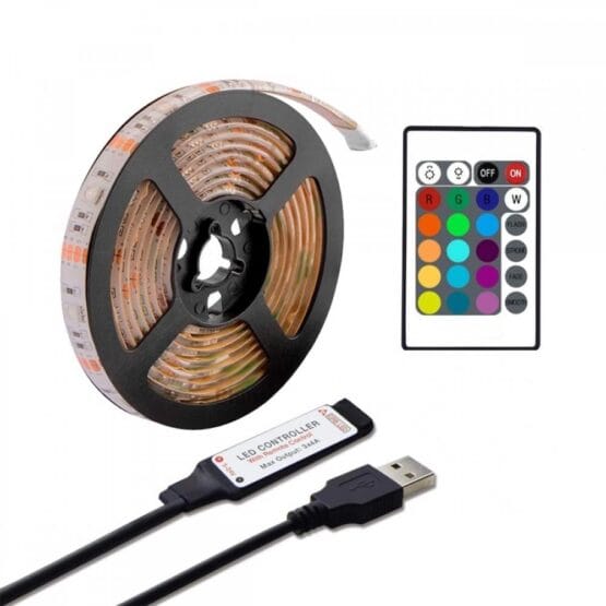 Ταινία Led με Τηλεχειριστήριο 5050 USB (5V) IP65 RGB 4x50cm - Image 4