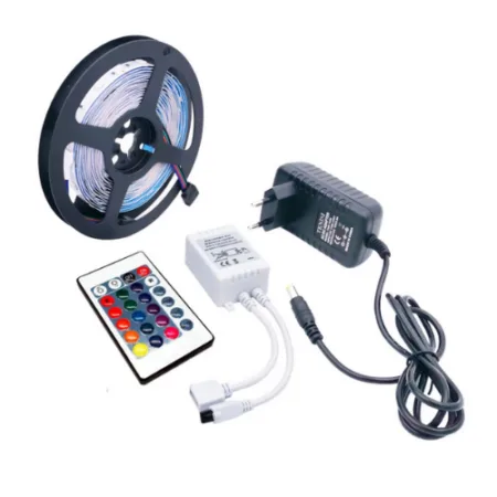 Led Strip Set 3528 12V IP65 RGB 5m with 24 Key Remote Controller 12V 16 colors