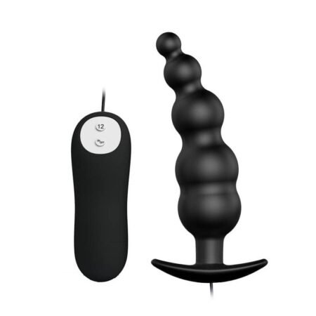 PRETTYLOVE ANAL PLUG BUBBLES VIBRATOR BLACK WITH REMOTE CONTROL - ΠΡΩΚΤΙΚΗ ΣΦΗΝΑ 12 ΔΟΝΗΣΕΩΝ