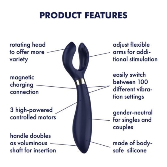 Επαναφορτιζόμενος Δονητής Ζευγαριών - Satisfyer Partner Multifun 3 Blue - Image 2