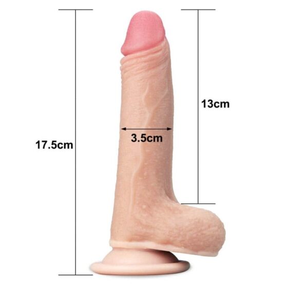 Lovetoy Sliding-Skin Dual Layer Dong with Scrotum 17.8cm - Image 2