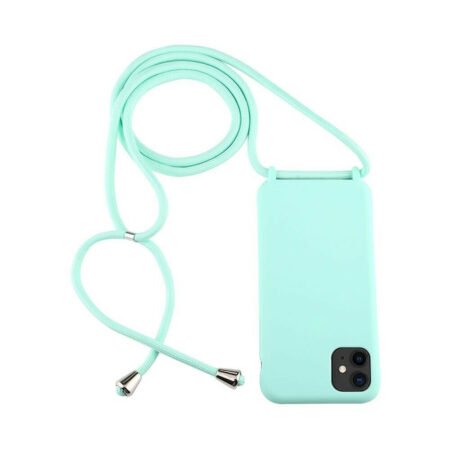 Back Cover Σιλικόνης με Λουράκι Τιρκουάζ (iPhone 11)