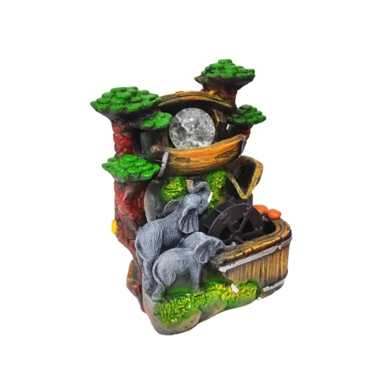 Διακοσμητικό Συντριβάνι Feng Shui – Resin craft bonsai running water ornament - Image 4