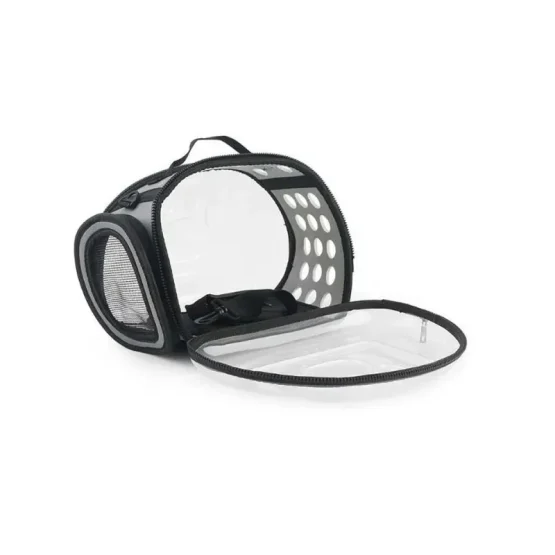 Διαφανής τσάντα μεταφοράς σκύλου – Dog Carrier Bag ΜΑΥΡΟ - Image 4