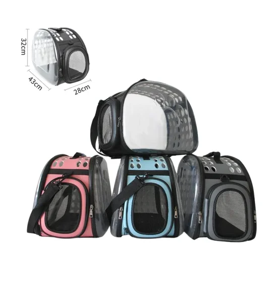 Διαφανής τσάντα μεταφοράς σκύλου – Dog Carrier Bag ΜΑΥΡΟ - Image 5
