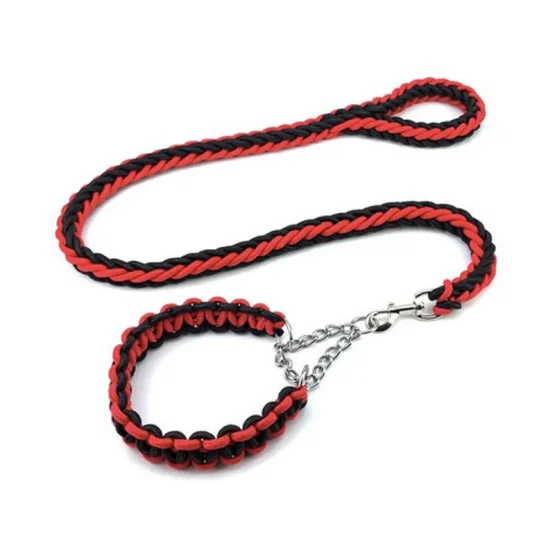 Λουρί & κολάρο σκύλου ΜΑΥΡΟ – Dog leash 1,60m