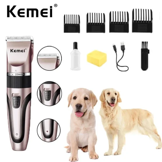 Kemei Επαναφορτιζόμενη Κουρευτική Μηχανή για ζώα – Professional pet clipper KM-1053 - Image 4