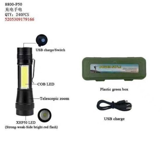 Επαναφορτιζόμενος φακός LED - Mini - 8800-P50 - 179166 - Image 2