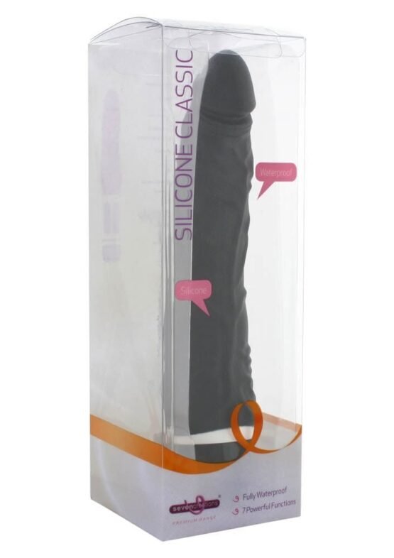 Seven Creations Silicone Classic Vibe Slim Veined 21cm Black