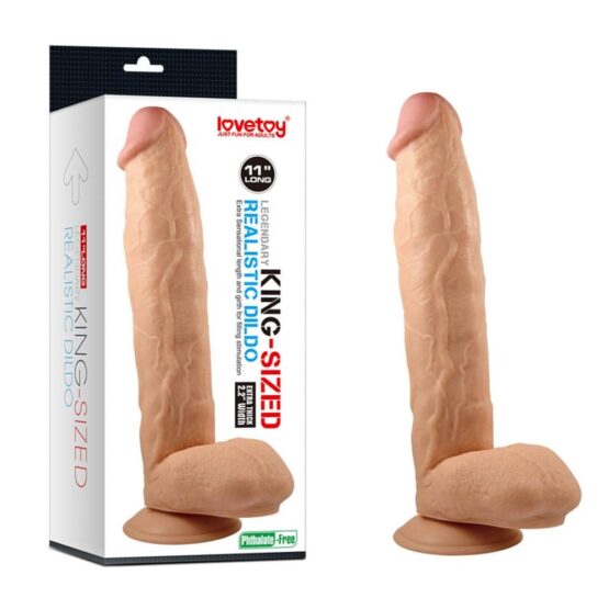 Lovetoy Legendary King Sized Ρεαλιστικό Dildo με Όρχεις και Βεντούζα Flesh 27.94cm