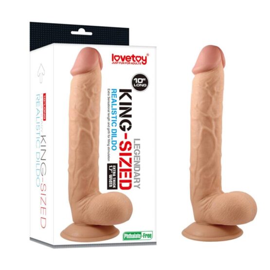 Lovetoy Legendary King Sized Ρεαλιστικό Dildo με Όρχεις και Βεντούζα Flesh 25cm