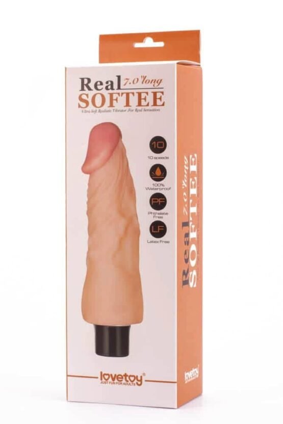 7" Real Softee Vibrating Dildo  1 - Image 2