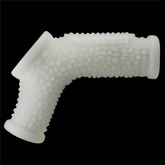 Vibrating Drip Knights Ring with Scrotum Sleeve (White) - Image 2