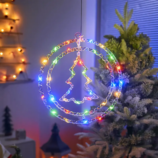 Χριστουγεννιάτικο φωτεινό διακοσμητικό 3D LED κρεμαστό - Έλατο - 2pcs - 272306 - RGB - Image 2