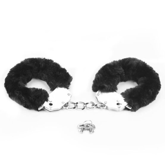 Fetish Pleasure Fluffy Hand Cuffs Black - Image 3