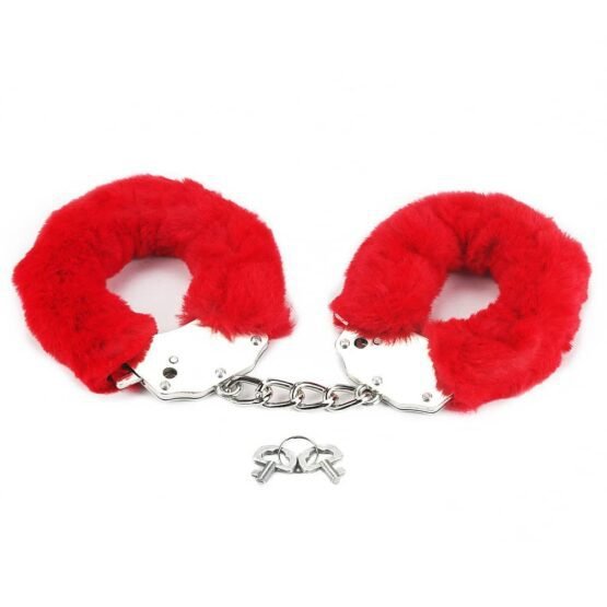 Fetish Pleasure Fluffy Hand Cuffs Red - Image 3