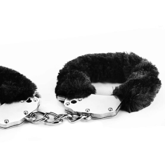 Fetish Pleasure Fluffy Hand Cuffs Black - Image 5