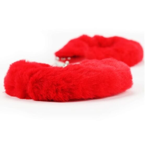 Fetish Pleasure Fluffy Hand Cuffs Red - Image 6