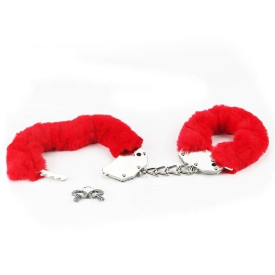 Fetish Pleasure Fluffy Hand Cuffs Red - Image 5