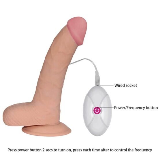 8.8" The Ultra Soft Dude - Vibrating Flesh - Image 6