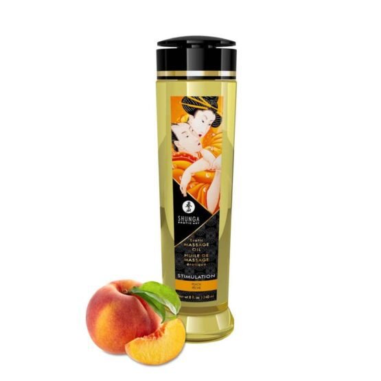 EROTIC MASSAGE OIL 240 ml / 8 oz PEACH - Image 2