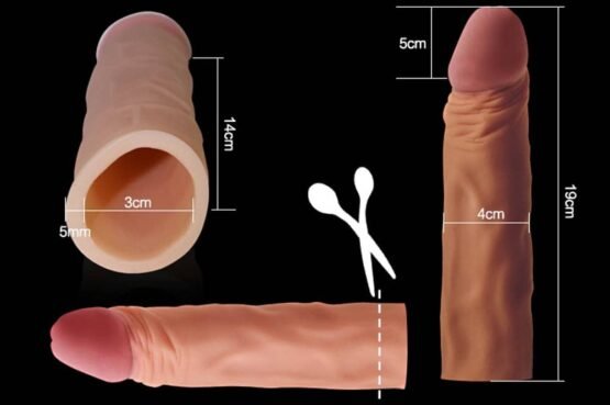 Pleasure X-Tender Penis Sleeve Brown 4 - Image 2