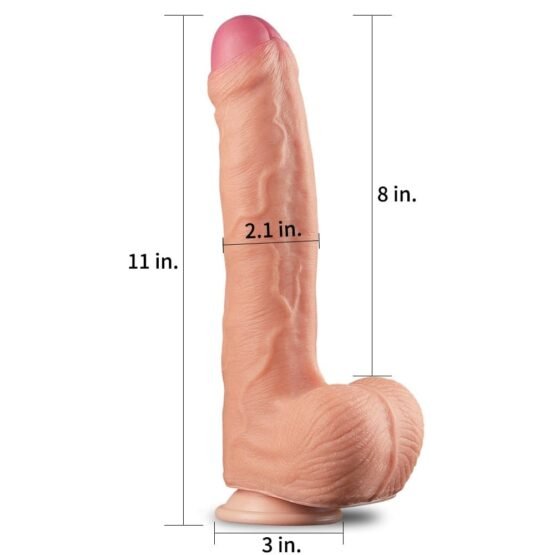 11 Dual Layer Platinum Silicone Cock - Image 2