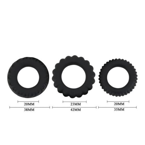 Titan 3 in 1 Silicone Rings Black - Image 5