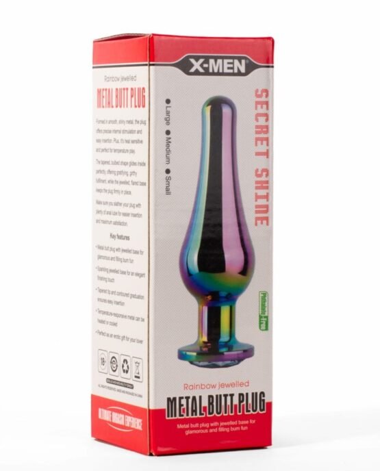 X-MEN Secret Shine Metal Butt Plug Rainbow M - Image 3
