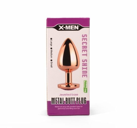 X-MEN Secret Shine Metal Butt Plug Rose Gold Heart L - Image 2