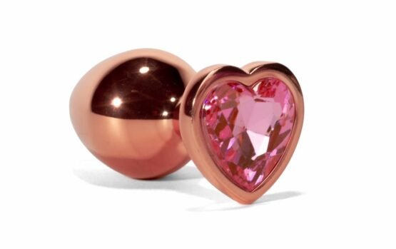 X-MEN Secret Shine Metal Butt Plug Rose Gold Heart L - Image 4