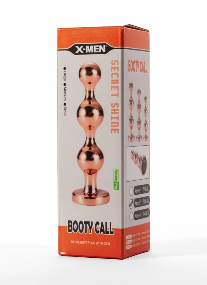 X-Men Secret Shine Booty Call Metal Butt Plug with Gem Gold S - Image 2