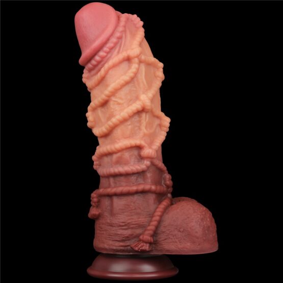 10.5'' Dual layered Platinum Silicone Cock with Rope - Image 7