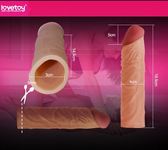 Pleasure X-Tender Penis Sleeve Brown 3 - Image 2