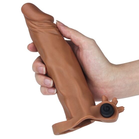 Pleasure X-Tender Vibrating Penis Sleeve #3 brown - Image 2