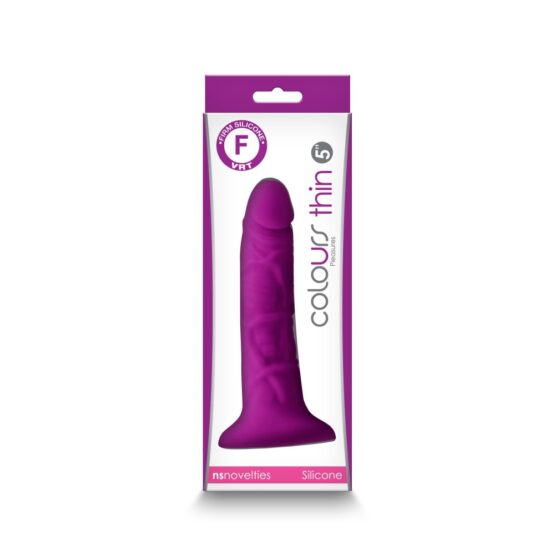 Colours - Pleasures - Thin 5" Dildo - Purple - Image 2