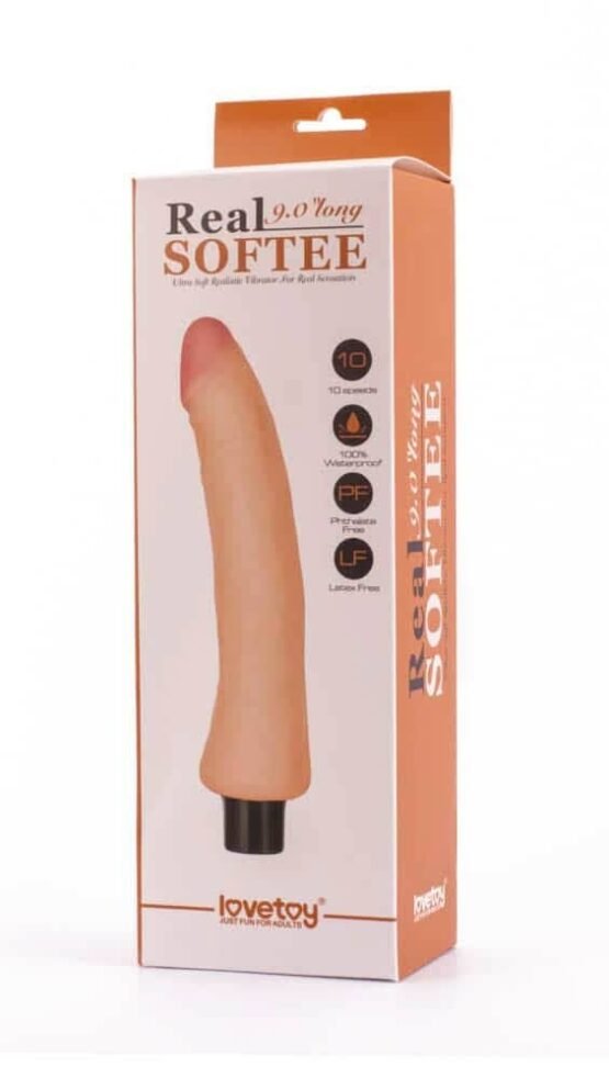 9" Real Softee Vibrating Dildo  5 - Image 2