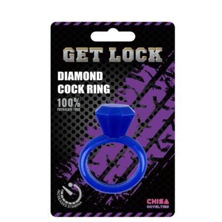 Chisa Novelties Get Lock Diamond Cock Ring Blue 2.5cm