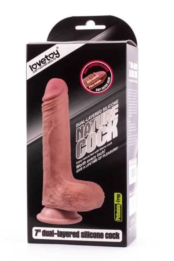 7" Dual-layered Silicone Nature Cock Flesh - Image 2