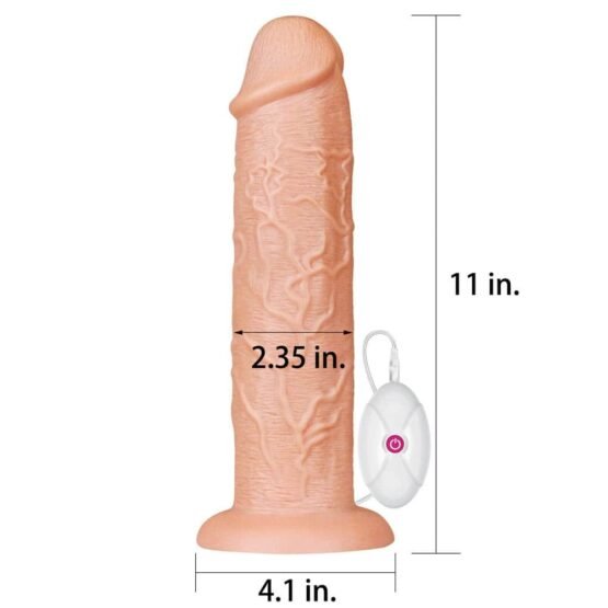 11'' Realistic Long Vibrating Dildo Flesh - Image 4