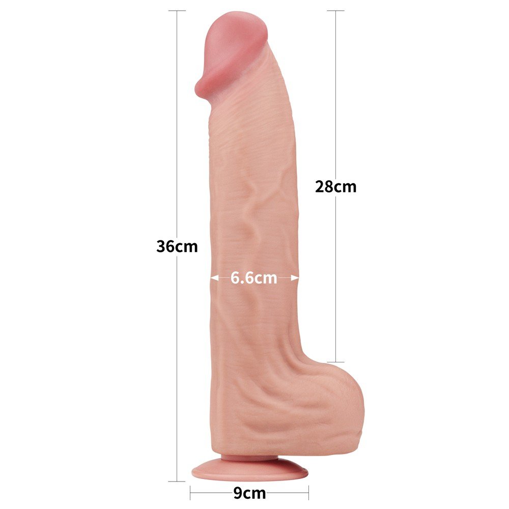 14'' King Sized Sliding Skin Dual Layer Dong - Image 6