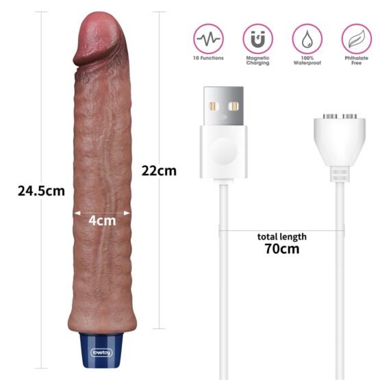 9.5" REAL SOFTEE Rechargeable Silicone Vibrating Dildo - Image 5