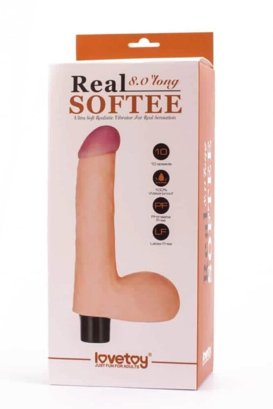 8" Real Softee Vibrating Dildo 4 - Image 2