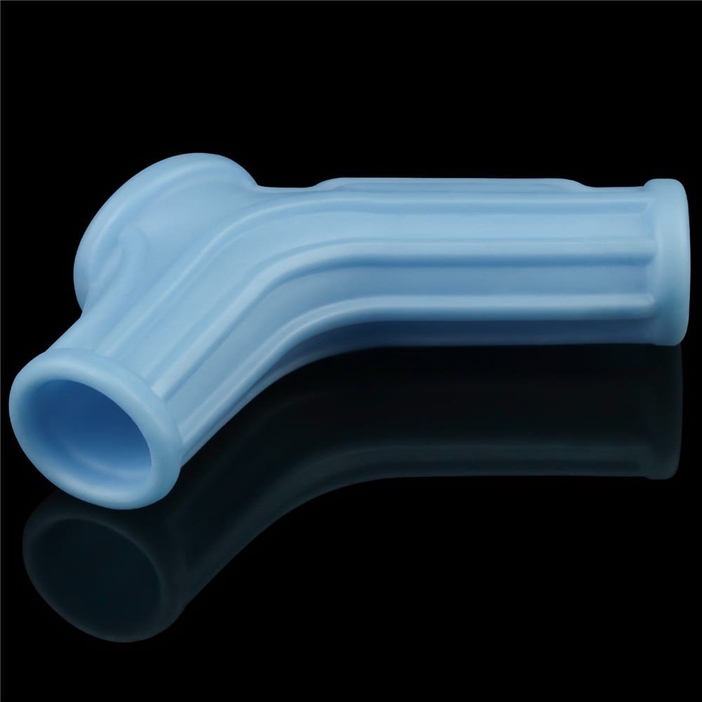 Vibrating Ridge Knights Ring with Scrotum Sleeve - Image 4