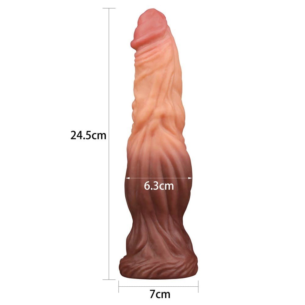 9.5'' Dual layered Liquid Silicone Nature Cock - Image 7