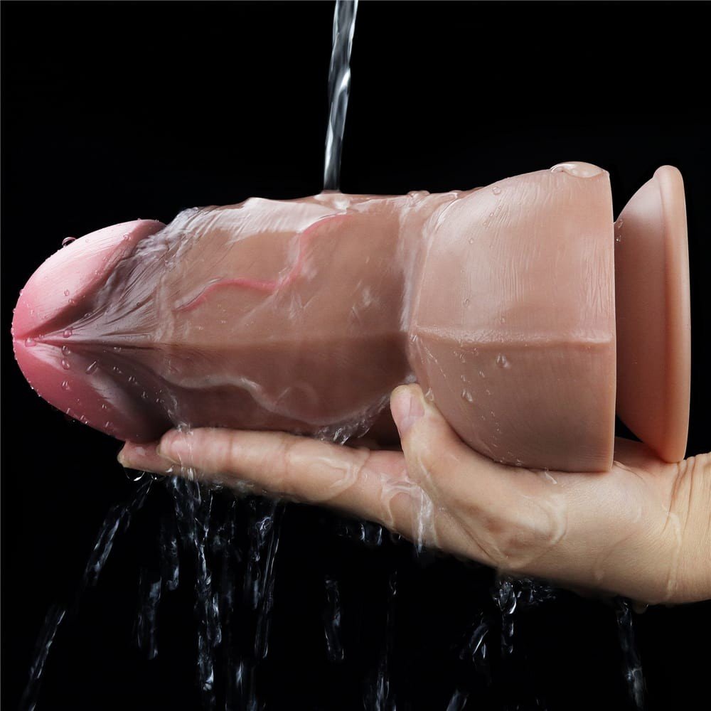 7" Dual-Layered Silicone Nature Cock Brown - Image 5