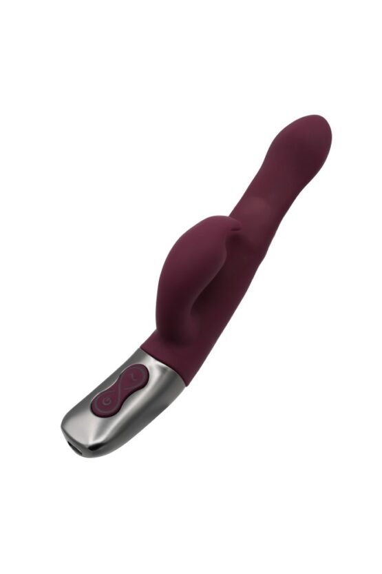 TITANZ 8.5" SILICONE RECHARGEABLE VIBRATOR IN RUBINE RED - Image 2