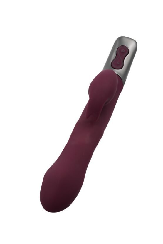 TITANZ 8.5" SILICONE RECHARGEABLE VIBRATOR IN RUBINE RED - Image 3