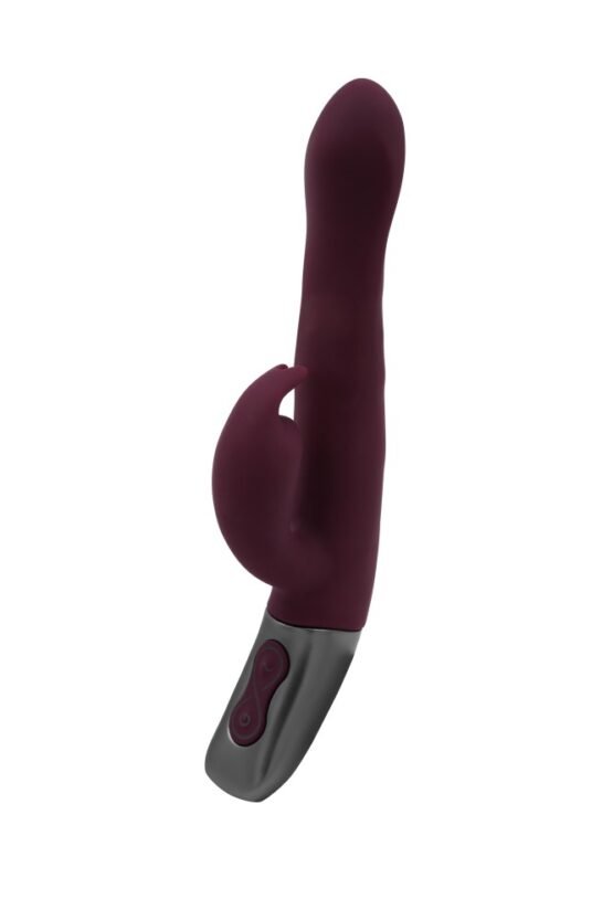 TITANZ 8.5" SILICONE RECHARGEABLE VIBRATOR IN RUBINE RED - Image 4