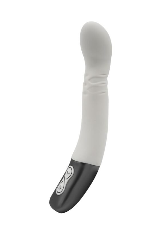 TITANZ 8" SILICONE RECHARGEABLE VIBRATOR IN IVORY WHITE - Image 4